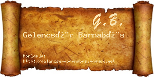 Gelencsér Barnabás névjegykártya